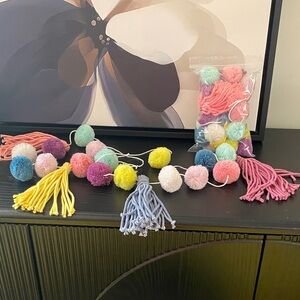 2 Packs of Colorful Pom Pom Garland